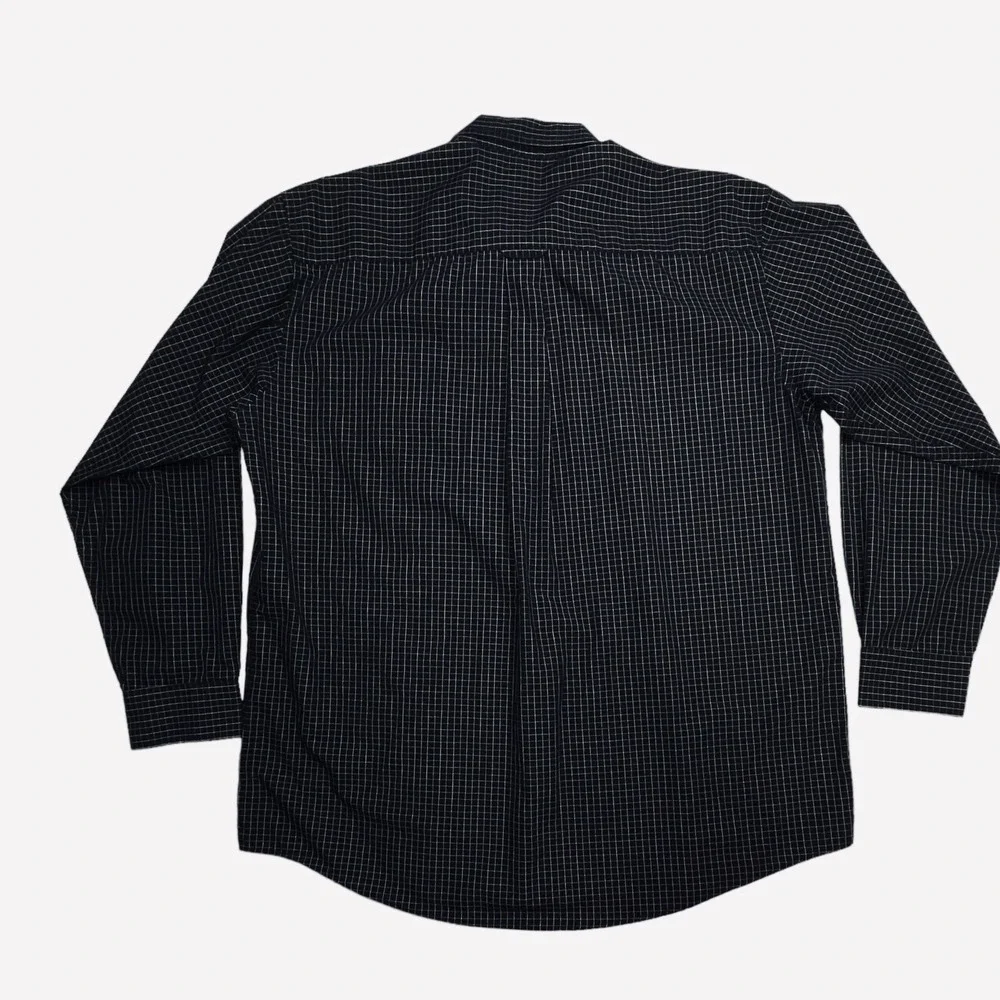 NFL Super Bowl XLVII ANTIGUA Esteem Dress Shirt Men's XL Navy Check Button‎ Down